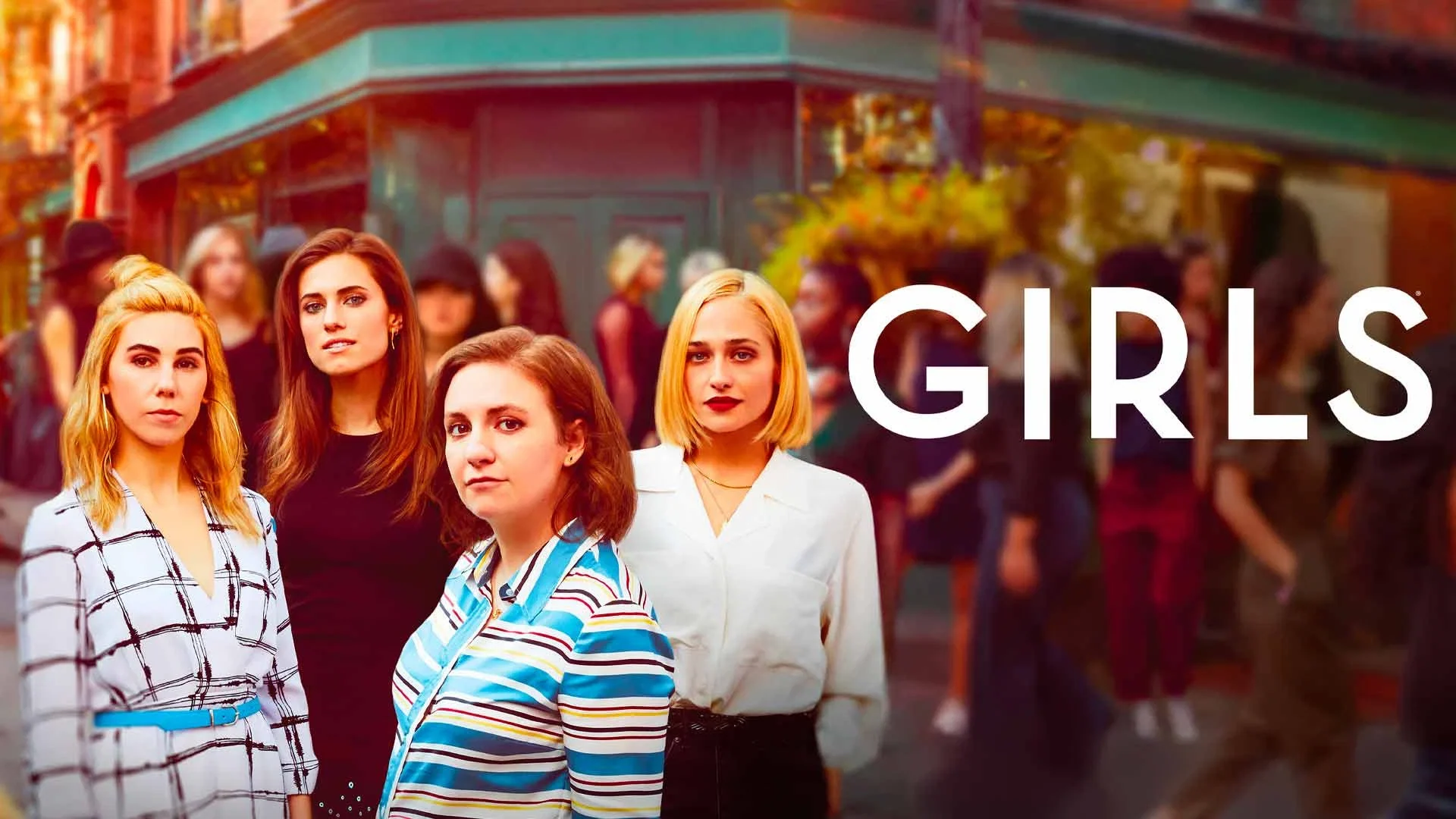 بطلات Girls الأربع في شارع بمدينة نيويورك.