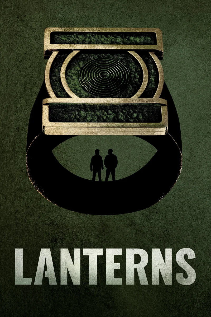 بوستر Lanterns يعرض خاتمًا أخضر كبيرًا وظل شخصيتين داخله